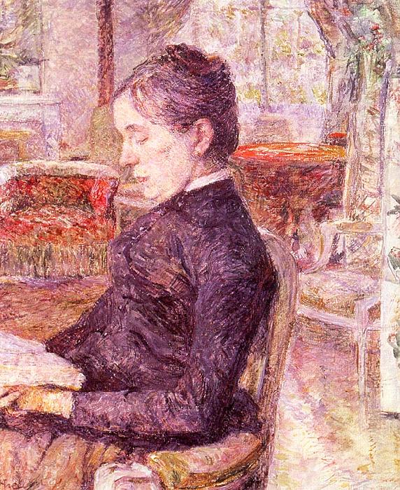  Henri  Toulouse-Lautrec The Reading Room at the Chateau de Malrome